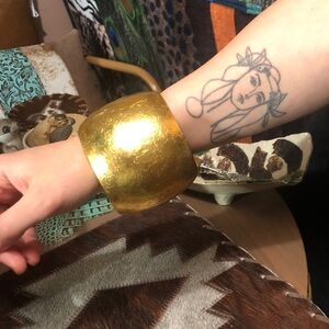 Textured Gold Dome Statement bracelet